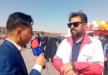 هلال احمر در کنار مردم؛ جلوه‌ای از همبستگی ملی در راهپیمایی سیزدهم آبان