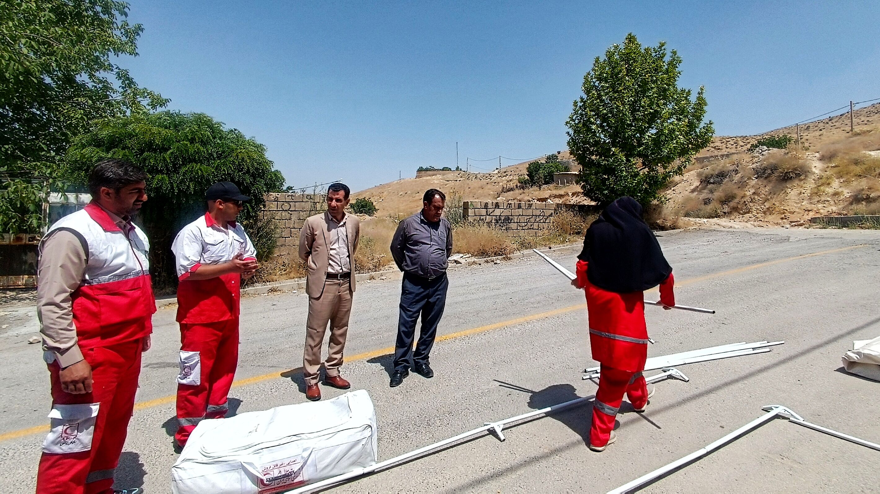 آموزش چادرزنی و برپایی کمپ امدادی به فراگیران هلال احمر در مارگون