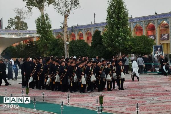 آیین لاله‌گردانی در شام غریبان امام رضا(ع)