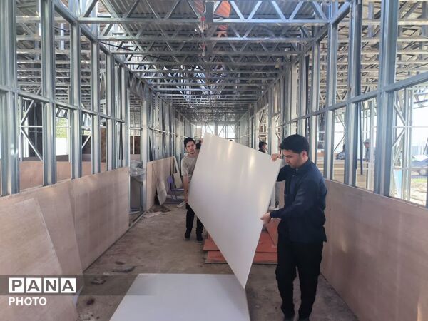 مدرسه شش‌ کلاسه در حال ساخت روستای «قلعه‌نو» کلات به کارگاه بزرگ خدمت تبدیل شد