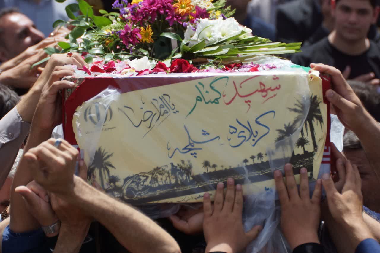 سنگ تمام اهالی دیار خط‌شکنان، شهرستان فلاورجان در تشییع شهید گمنام، شهر طاد