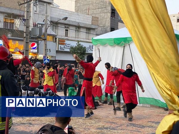 روضه مصور روز عاشورا همراه با مراسم خیمه‌سوزان در مشهد 
