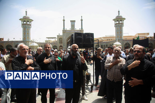 حضور دسته‌عزاداری سالروز شهادت امام جعفر صادق(ع) در حرم حضرت معصومه(س)