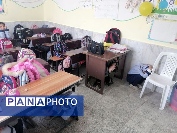 بیست و هفتمین دوره مانور زلزله در مدرسه ناهید نخودی 
