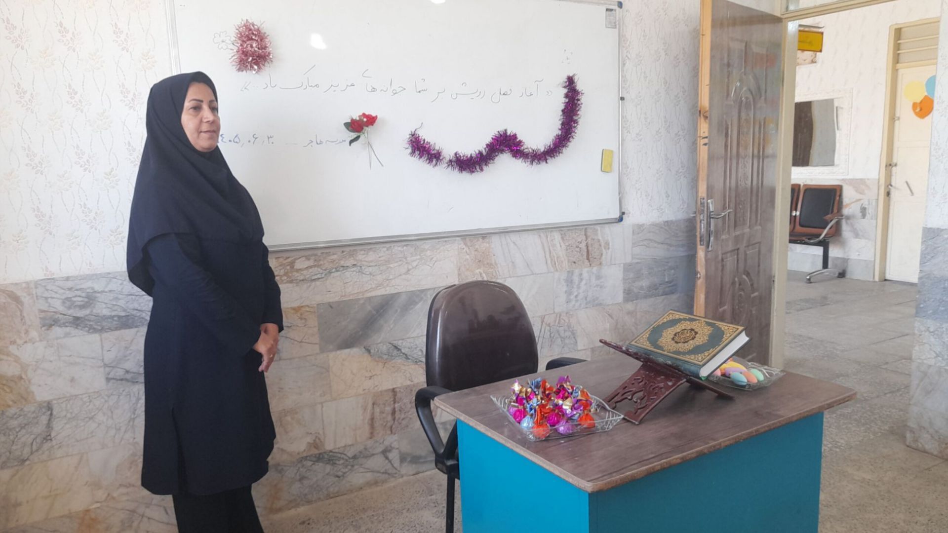 مراسم استقبال از دانش‌آموزان جدید در مدرسه هاجر 