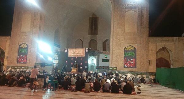 مراسم عزاداری سیدالشهدا (ع) در مسجد جامع نیشابور