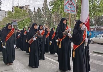 رژه اقتدار دختران معصومی در شهرستان گرگان برگزار شد 