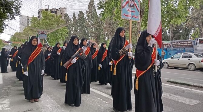 رژه اقتدار دختران معصومی در شهرستان گرگان برگزار شد 