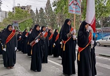 رژه اقتدار دختران معصومی در شهرستان گرگان برگزار شد 