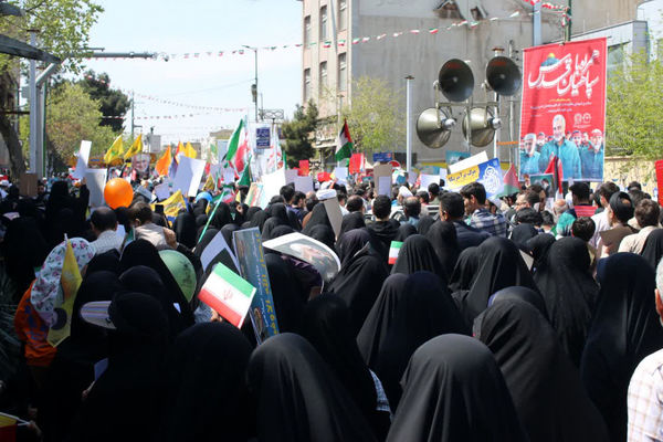 اعلام همبستگی مردم قم با فلسطین در راهپیمایی روز جهانی قدس