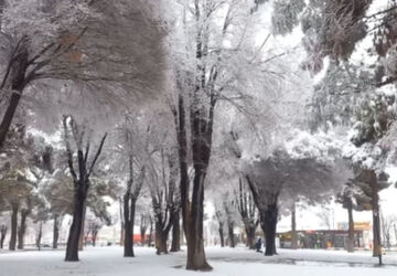 جلوه زیبای برف زمستانی در شهرستان آباده