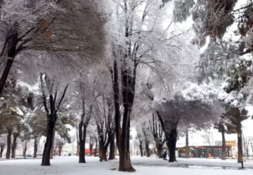 جلوه زیبای برف زمستانی در شهرستان آباده