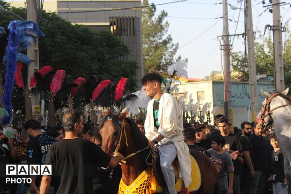 ورامین بار دیگر در سوگ اسارت؛ کاروان نمادین کربلا در خیابان‌های ورامین به حرکت درآمد