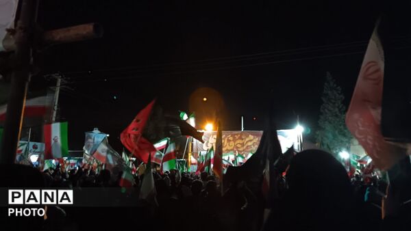 مراسم باشکوه وداع با پیکر دو شهید مطهر در نیشابور 