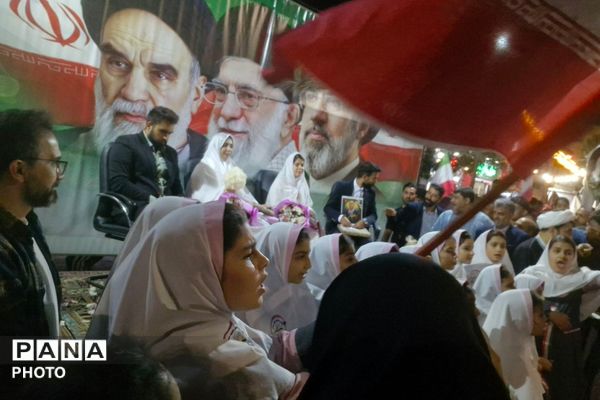  اجتماع باشکوه مردمی برای بدرقه دو زوج جوان به خانه بخت