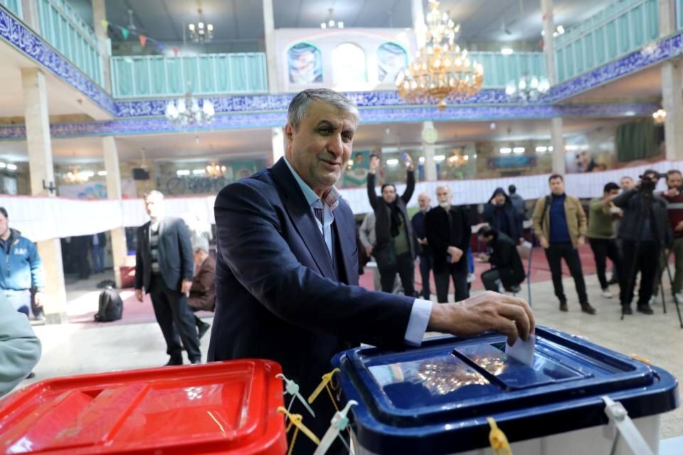 رئیس سازمان انرژی اتمی ایران در انتخابات شرکت کرد 