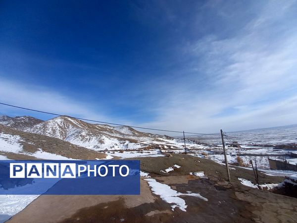 بارش برف زمستانی در روستا بتو 