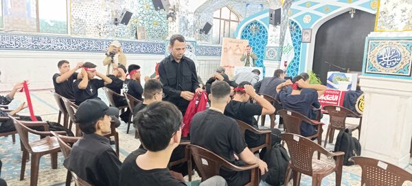بدرقه دانش‌آموزان اعزامی به پیاده‌روی اربعین 