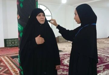 مراسم سوزناک گهواره‌گردانی علی‌اصغر (ع) در  مسجد ولیعصر