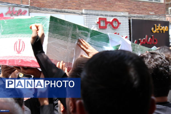 وداع با پیکر شهدای حمله رژیم صهیونیستی در کرج