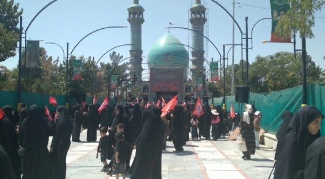 مراسم ویژه جاماندگان اربعین در آستان مقدس امام‌زاده محمد (ع) کرج