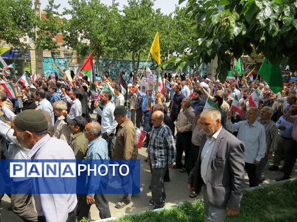 حضور پرشور مردم شهرستان بجنورد در راهپیمایی حمایت از غزه 