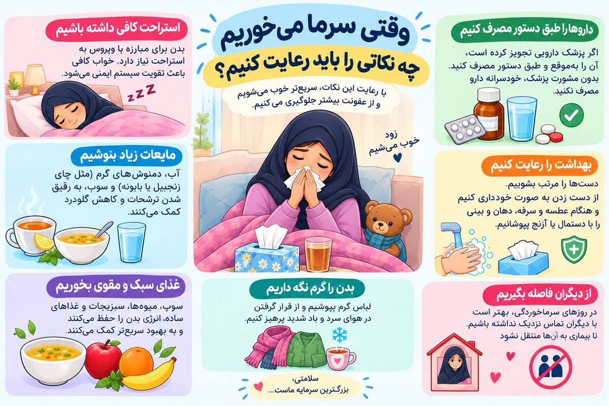 راهکارهای ساده برای مراقبت هنگام سرماخوردگی