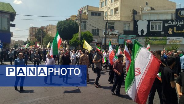 حضور پرشور مردم فردیس در راهپیمایی اعلام انزجار  از اقدام تروریستی رژیم صهیونسیتی 