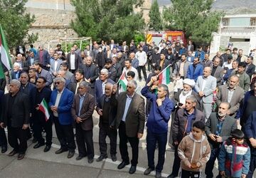 راهپیمایی روز قدس در افرینه؛ تجلی عشق مردم به انقلاب و رهبری