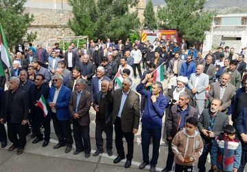راهپیمایی روز قدس در افرینه؛ تجلی عشق مردم به انقلاب و رهبری