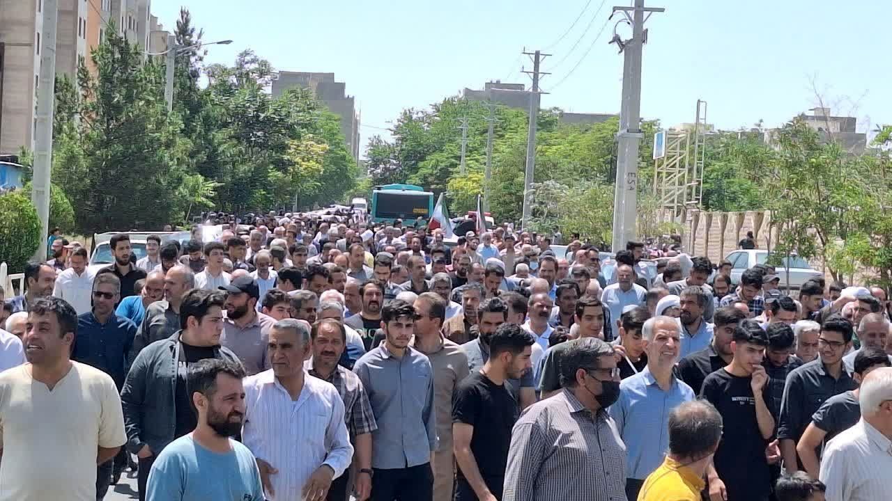  راهپیمایی مردم شهرستان اشتهارد علیه رژیم صهیونیستی 