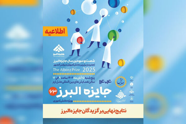 نتایج نهایی جایزه البرز دانش‌آموزی ۱۴۰۴ اعلام شد