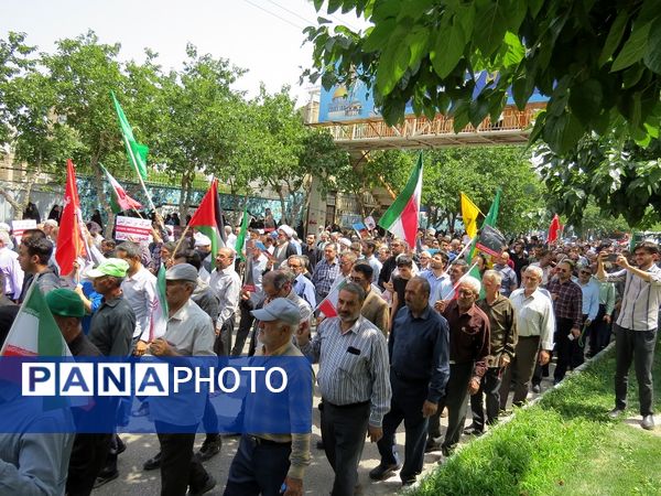 حضور پرشور مردم شهرستان بجنورد در راهپیمایی حمایت از غزه 