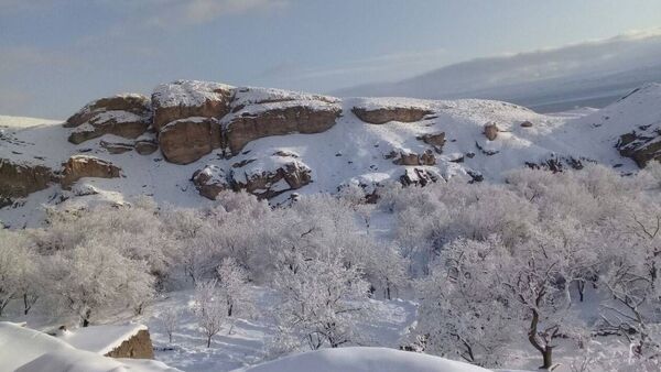 بارش برف در روستای اصقول سربیشه