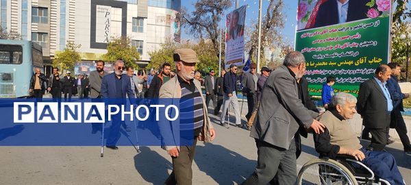 وداع با پیکر جانباز شهید، عبدالحسین خاکشور در شهرستان شیروان