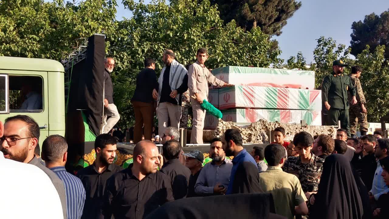 تشییع 8 شهید پدافند هوایی ارتش و هوافضای سپاه در قم