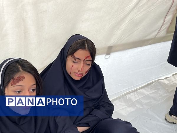مانور زلزله در مدرسه بانو خاکره شیراز