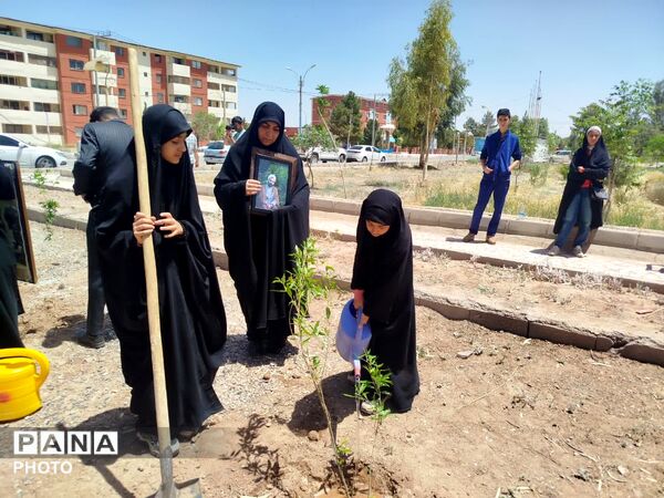 غرس دویست نهال به یاد شهدای جنگ رمضان در پایگاه هوانیروز کرمان