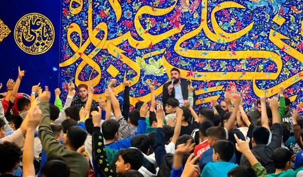 مراسم اعتکاف دانش‌آموزی در اولین روز اعتکاف در ساوجبلاغ