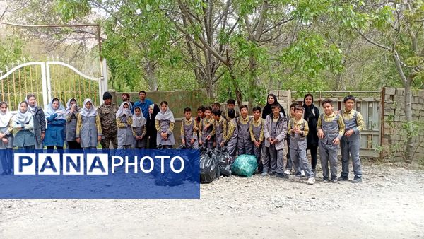 پاکسازی خیابان و کوچه‌های روستای یاسه چای توسط دانش‌آموزان مدرسه ۲۲ بهمن