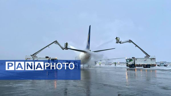 وضعیت فرودگاه بین الملی شهید هاشمی‌نژاد در روزهای برفی مشهد