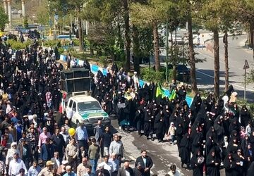 حضور پرشور مردم شهرستان میبد در راهپیمایی بزرگ روز جهانی قدس