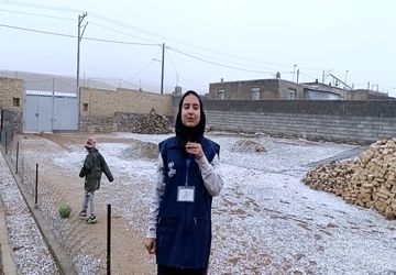 گزارش خبرنگار پانا از بارش برف در روستای گزکوه فاروج