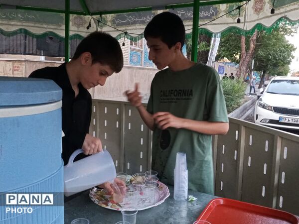 ایستگاه صلواتی دهه اول ماه صفر در مقابل فاطمیه تهران به همت نوجوانان آرمانی برپا شد