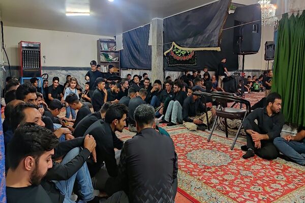 مراسم عزاداری شب تاسوعای حسینی در مسجد جامع شهر بار