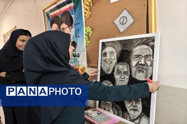 برگزاری نمایشگاه آثار هنری دانش‌آموزان در دبیرستان هوشنگی