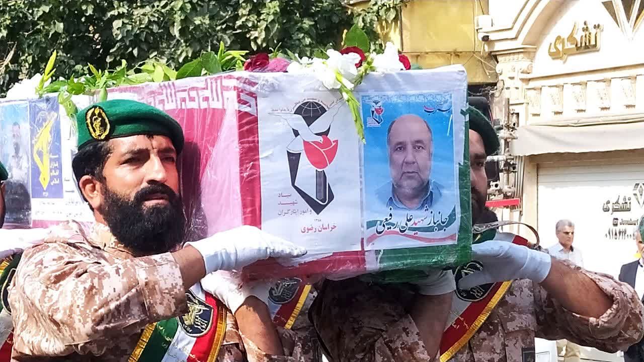 مراسم تشییع پیکر شهید جانباز «علی رفیعی» در کاشمر 