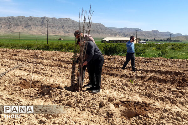 آیین نهال‌کاری روز زمین پاک در هنرستان کشاورزی سملقان