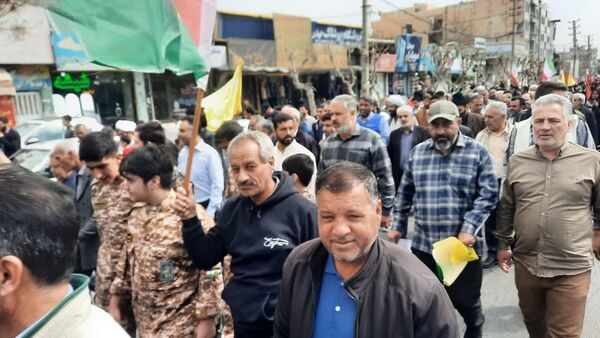 مردم صفادشت ملارد در حمایت از قدس شریف به خیابان‌ها آمدند