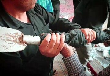 مراسم سنتی علم بندان در روستای اصقول سربیشه